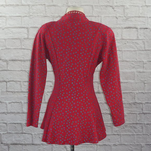 Vintage 90s Floral Button Down Tunic Blouse Top - Picture 4 of 7